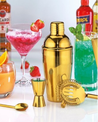 Set de 5 ustensile pentru bar, otel inoxidabil, Golen Mule - CILIO